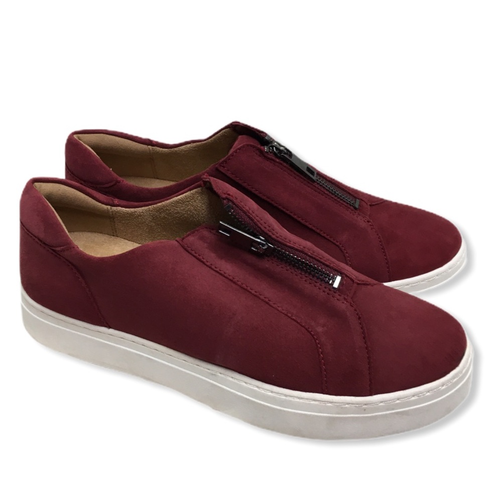 Naturalizer Cyan Zip Up Sneaker Lush Red Suede